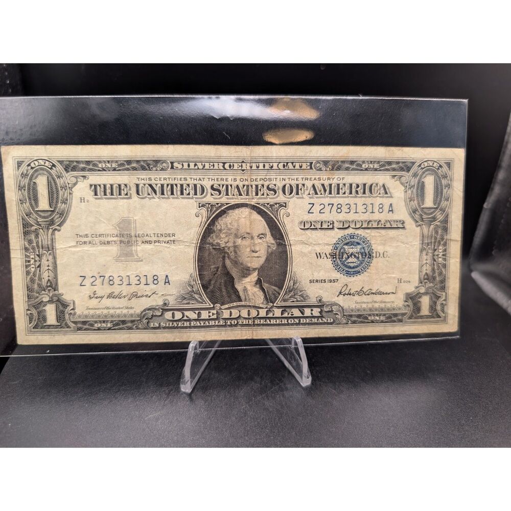 1957 1 Dollar Silver Certificate Blue Seal Vintage US Currency Paper Money